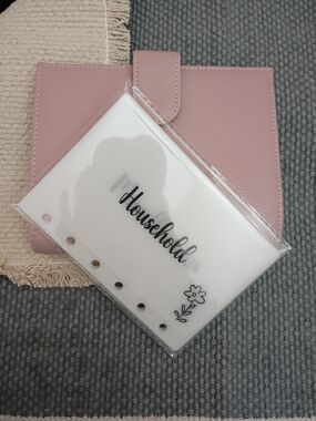 A7 Budget Binder Cash Envelope Wallet Dusty Rose Pink 6 Ring Planner Organizer